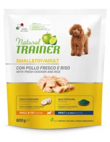 TRAINER DOG NATURAL SMALL & TOY con POLLO E RISO  GR.800