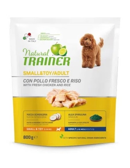 TRAINER DOG NATURAL SMALL & TOY con POLLO E RISO  GR.800