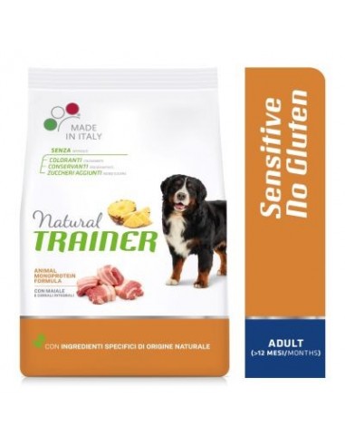 Trainer Dog Sensitive Medium Maxi Maiale e Cereali Integrali No Gluten Kg 12,5.Cibo Secco Per Cani