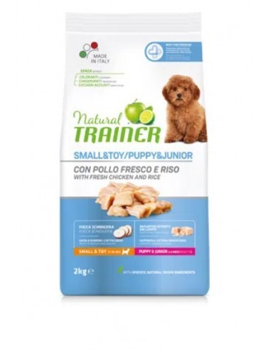 Trainer Dog Natural Small and Toy Puppy e Junior Pollo Fresco gr 800. Cibo Secco Per Cani Cuccioli