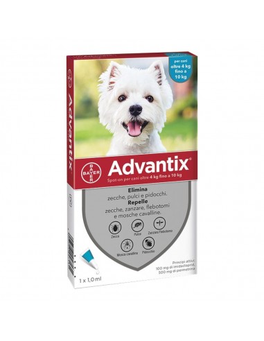 Advantix Spot-On Cani 4-10 Kg 1 Pipetta Antiparassitario per Cani
