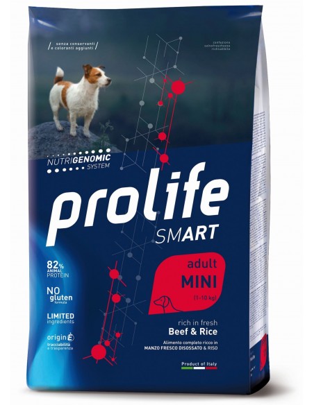 Prolife Smart Adult Mini Beef and Rice Kg.2 Cibo per Cani.