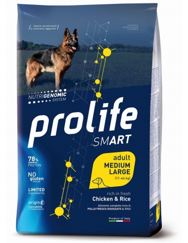 Prolife Smart Adult Medium/Large Chicken and Rice Kg.12 Cibo per Cani