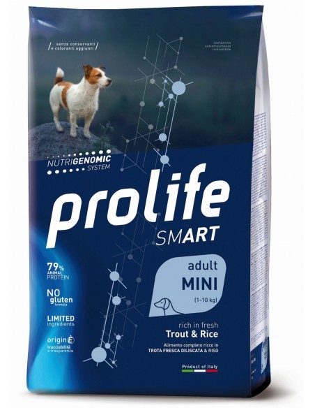 Prolife Smart Adult Mini Trout and Rice (Trota e Riso) KG.2 Cibo per Cani.