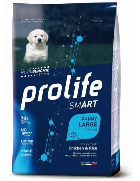 Prolife Smart Puppy Large Chicken and Rice (Pollo e Riso) KG.2,5 Cibo per Cani.