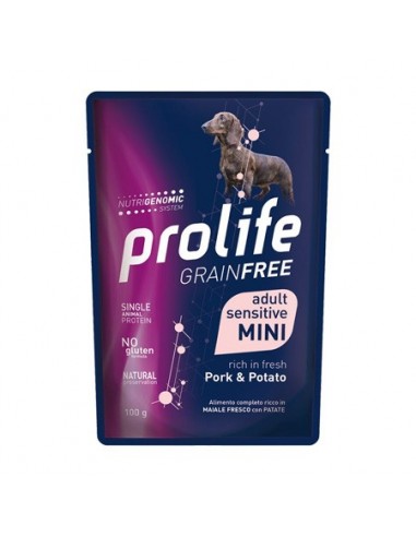 Prolife Grain Free Adult Mini Sensitive Pork and Potato Gr.100 Cibo Umido per Cani