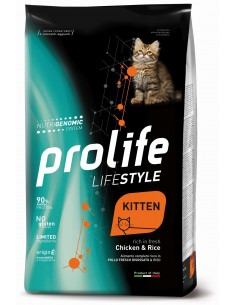 Prolife Gatto Lifestyle Kitten Pollo e Riso gr 400. Crocchette per gatti