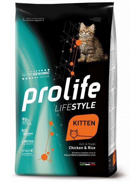 Prolife Life Style Kitten Chicken and Rice (Pollo e Riso)Kg.1,5 Cibo per Gatti.