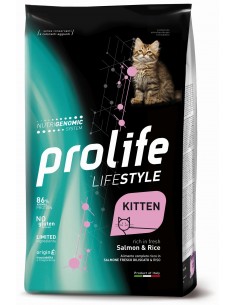 Prolife Life Style Kitten Salmon and Rice (Salmone e Riso) Kg.1,5 Cibo per Gatti.