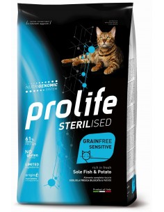 Prolife Sterilised Grain Free Adult Sole Fish and Potato (Sogliola e Patate) Gr.400 Cibo per Gatti