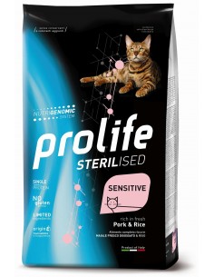 Prolife Cat Sterilised Sensitive Adult Pork and Rice GR.400 Cibo per Gatti