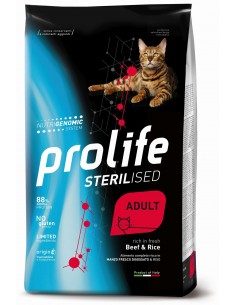 Prolife Cat Sterilised Adult Beef and Rice (Manzo e Riso)Gr.400 Cibo per Gatti.