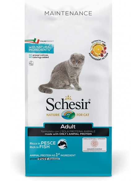 Schesir Cat Secco Mantenimento con Pesce KG.1,5 Mangimi Secchi per Gatti.