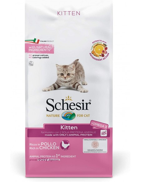 Schesir Kitten con Pollo Gr.400 Cibo Secco per Gattini