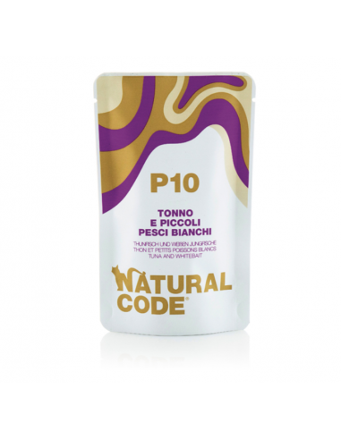 Natural Code Busta P10 Tonno e Piccoli Pesci Bianchi Gr.70 Cibo Umido per Gatti Adulti