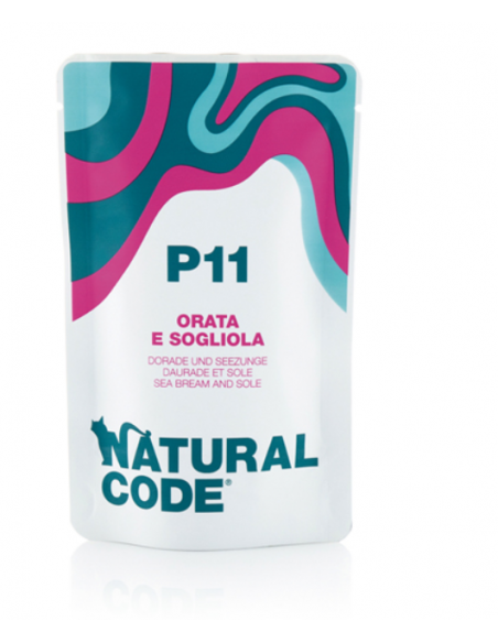 Natural Code Busta P11 Orata e Sogliola Gr.70 Cibo Umido per Gatti Adulti