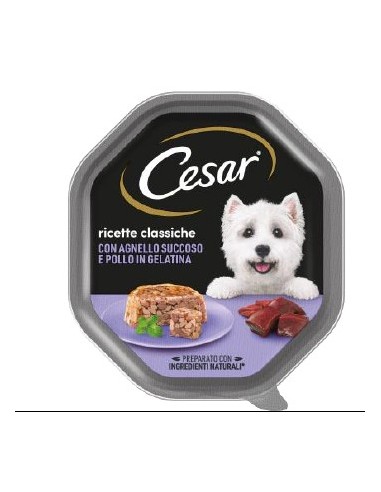 Cesar Ricette Classiche Con Agnello e Pollo In Gelatina gr 150. Alimento Per Cani