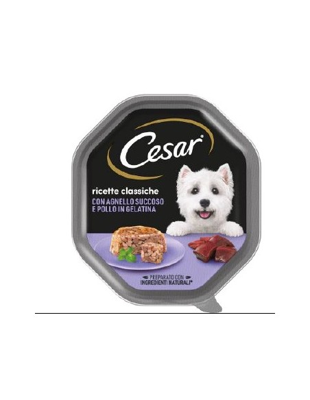 Cesar Ricette Classiche Con Agnello e Pollo In Gelatina gr 150. Alimento Per Cani