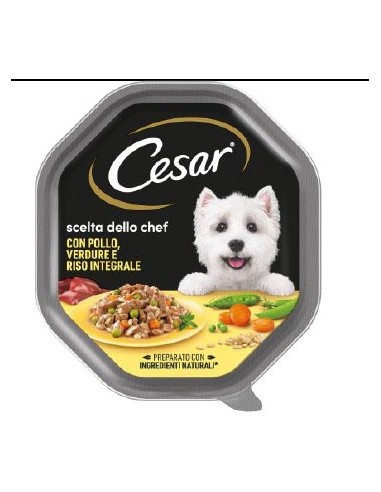 Cesar Scelta Dello Chef Con Pollo Verdure Riso Integrale gr. 150 . Alimento Per Cani