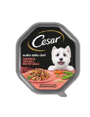 Cesar Scelta Dello Chef Manzo Verdure Riso Integrale Gr. 150. Alimento Per Cani