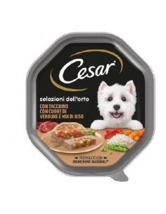 Cesar Selezione dell'Orto Tacchino Con Cuore Di Verdure Riso Gr150  Alimento  Per Cani