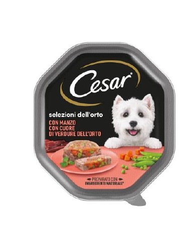 Cesar Selezione Dell'orto  Manzo Con Cuore Verdure Dell' Orto gr 150. Alimento  per cani