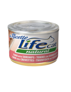 Life Cat Natural Le Ricette Tonno con Gamberetti Gr.150 Cibo Umido per Gatti