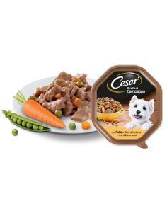 Cesar Ricette Di Campagna Con Pollo Verdure e Prezzemolo GR.150. Alimento Per Cani