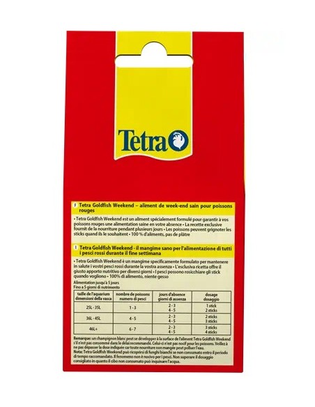 Tetra Goldfish Weekend Stick gr 12/40 Sticks. Alimento Per Pesci