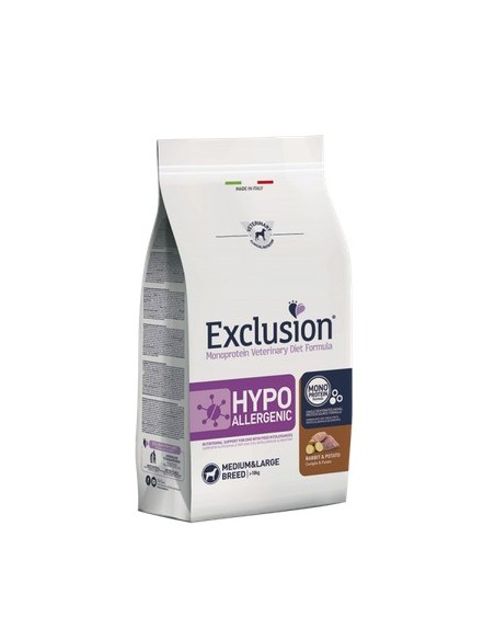 EXCLUSION DIET HYPOALLERGENIC CONIGLIO E PATATE M/L KG.12