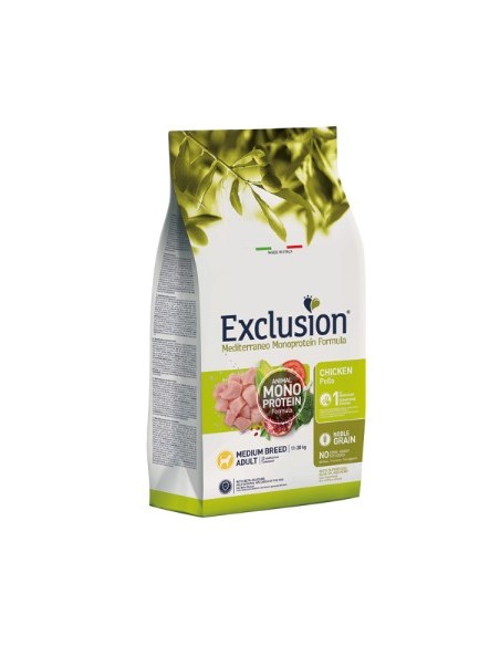 EXCLUSION MONO NOBLE GRAIN POLLO MEDIUM KG.12