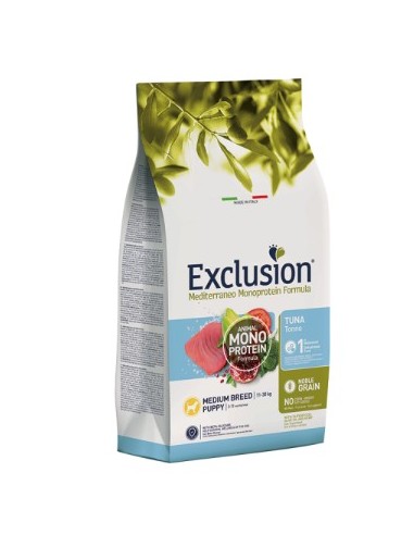 EXCLUSION MONO NOBLE GRAIN PUPPY TONNO MEDIUM KG.12