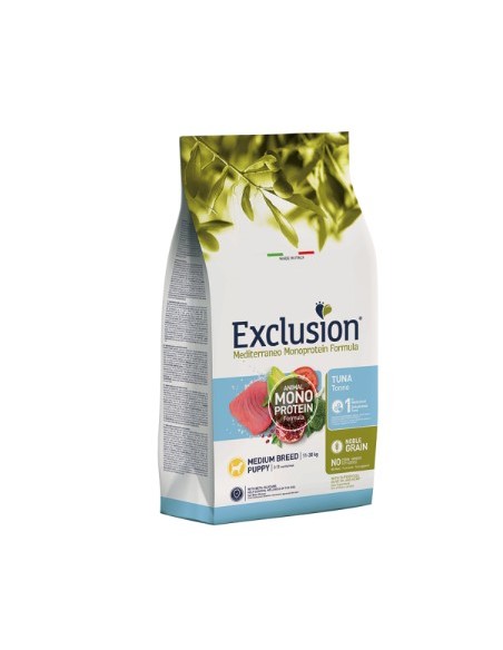 EXCLUSION MONO NOBLE GRAIN PUPPY TONNO MEDIUM KG.12