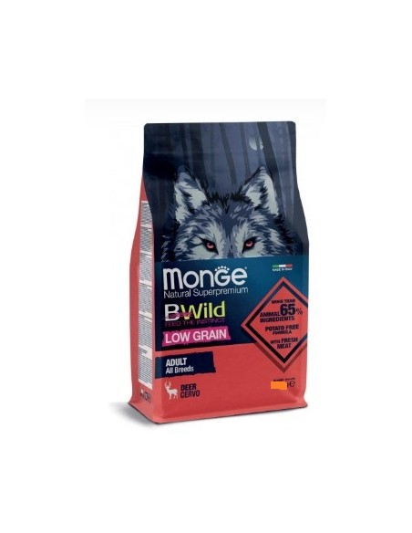 Monge Bwild Low Grain Adult Cervo Kg.2,5 Crocchette per Cani