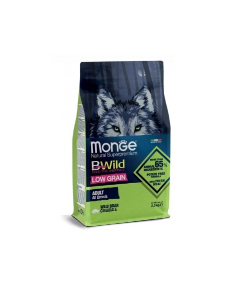 Monge Bwild Low Grain Adult All Breeds Cinghiale Kg.2,5 Cibo per Cani