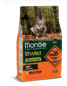 Monge Bwild Adult Grain Free All Breeds Anatra con Patate Kg.2,5 Cibo per Cani