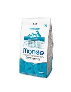 Monge Hypoallergenic Salmone e Tonno kg 12. Crocchette per cani