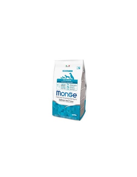 Monge Hypoallergenic Salmone e Tonno kg 12. Crocchette per cani