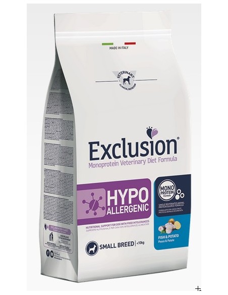 EXCLUSION DIET HYPOALLERGENIC SMALL PESCE E PATATE KG.2