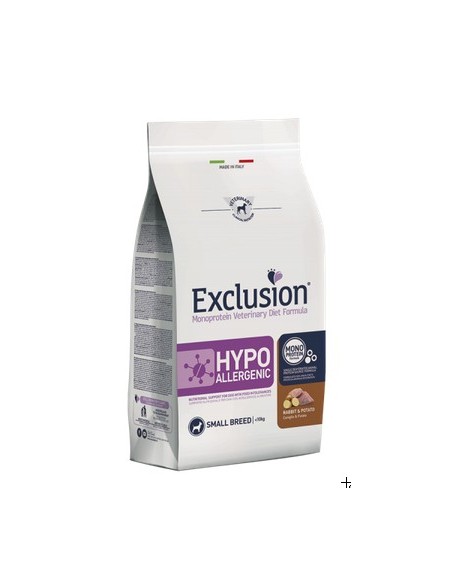 EXCLUSION DIET HYPOALLERGENIC SMALL CONIGLIO E PATATE KG.2...