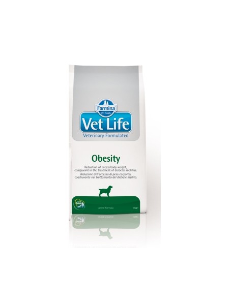 Vet Life Dog Obesity Kg.2 Farmina Cibo Secco per Cani è un alimento completo dietetico per la riduzione dell'eccesso di peso cor