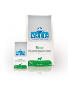 Vet Life Dog Renal Kg.2 Farmina Cibo secco per Cani è un alimento completo dietetico per il supporto della funzione renale.