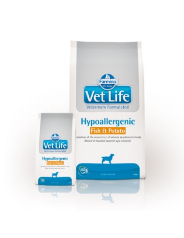 Vet Life Dog Hypoallergenic Fish and Potato Kg.2 Alimenti per Cani