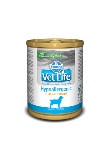 Vet Life Dog Hypoallergenic Fish and Potato Gr.300 Alimenti per Cani
