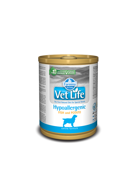 Vet Life Dog Hypoallergenic Fish and Potato (Pesce e Patate) Gr.300 Farmina Alimenti per Cani per la riduzione di Intolleranze