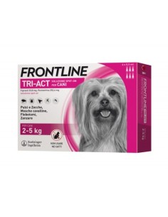Frontline Triact, 3 Pipette, Cane 2 - 5 Kg, Antiparassitario per Cani e Cuccioli di Lunga Durata, Protegge il Cane da Pulci, Zec