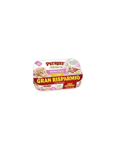 Petreet Natura Tonno Rosa Con Patate Multipack 5+1. Mangime Umido Per Gatti