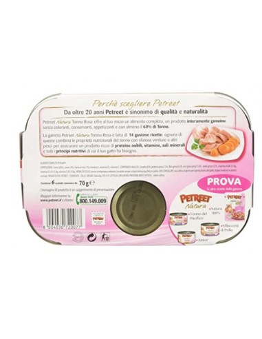 Petreet Natura Tonno Rosa Con Carote 6. Multipack. Mangime Per Gatti