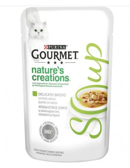 Gourmet Soup Nature's Creations Tonno e Verdure  gr 40. Mangime Per Gatti