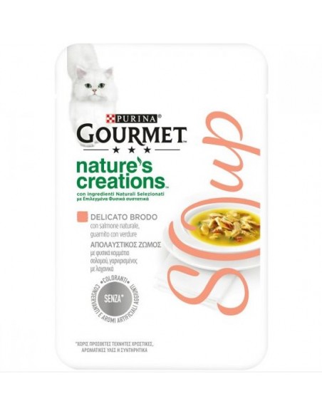 Gourmet Soup Nature's Creations Filetti Di Salmone Al Naturale  gr 40. Mangime Per Gatti